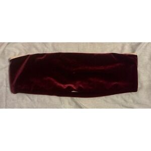 Burgundy Wine‎ Red Velour Velvet Unlined Bandeau Bra, Size Large